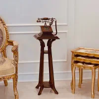 تلفن کنارسالنی چوبی قهوه ای