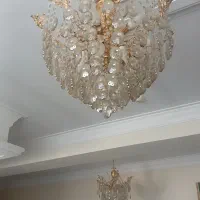 ۲ عدد لوستر کلاسیک برنجی ۸و۶ شاخه