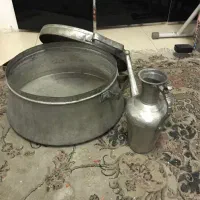 دیگ مسی بزرگ دربداروافتابه مسی قدیمی