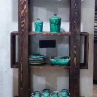 قفسه کتابخانه چوبی