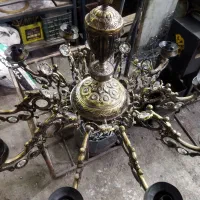 لوستر 10 شاخه شاه عباسی تمام برنزی