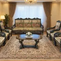 مبل 9 نفره استیل با روکش