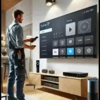 نصب دستگاه آنتن تال گچی آهنی تلویزیون تنظیم کانال