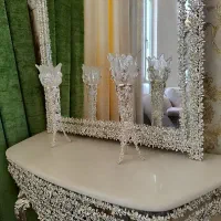 آیینه شمعدان طرح نقره