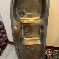 سینک توکار درحد نو دو لگنه ورق زخیم