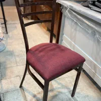 صندلی فلزی طرح چوب رستورانی و اپن درجه یک مینی مال