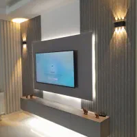 دکور تلویزیون تی وی وال ترمووال ماربل آینه بک لایت