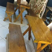 میز صندلی چوبی نو تاشو