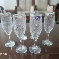 ست گیلاس خوری جام تراش طرح پیکه خارجی کاملا نو