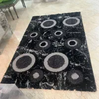 فرش فانتزی مشکی و قهوه ای  4 متری ترک