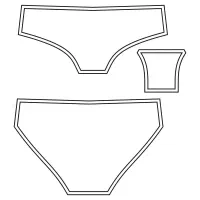 الگوی آماده لباس زیر سایز بندی