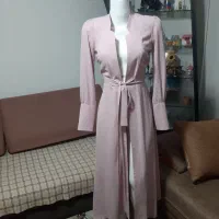 مانتو کرب حریر جلو باز بندی