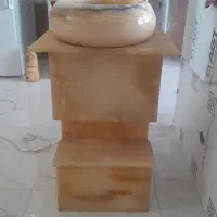 روشویی سنگ طبیعی همراه با شیر برنجی سنگین