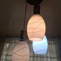 لوستر  سه شعله حباب دار  در حد نو  سالم سالم