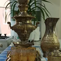 سماور برقی باشش استکان وقوری وپارچ