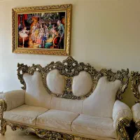 مبلمان ۹ نفره  کرم طلایی