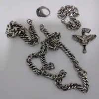 ست گردنبند دستبند انگشتر استیل