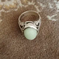 انگشتر نقره با نگین شب چراغ