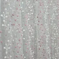 پرده توری گل برجسته