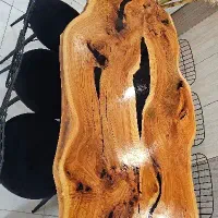 میز ناهارخوری ۶ نفره اسلب چوب گردو