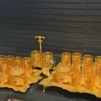 ست چایی خوری پذیرایی ۱۲ نفره طلاکوب