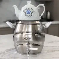 کتری قوری شیردار ۶ لیتری کف چدن استیل با گارانتی
