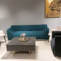مبل راحتی ۵ نفره با همین پارچه و همین رنگ