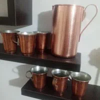 2دست پارچ ولیوان مسی استفاده نشده