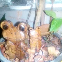 قورباغه چوبی منبت کاری