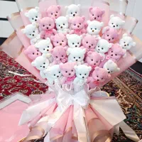 دسته گل لاکچری عروسکی پینترستی در رنگبندی