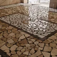 سنگ کاری نما و کف لاشه کاری