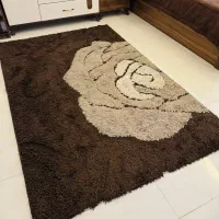 قالیچه شگی قهوه ایی تیره