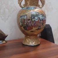 گلدان تزیینی ۳۷ سانت قدیمی و نقاشی دست