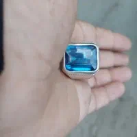 انگشتر نقره نگین ابی