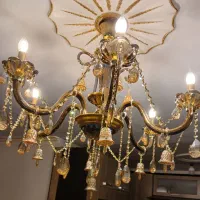 لوستر شش شاخه کریستالی نو