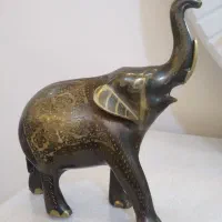 فیل آنتیک برنزی قدیمی قلمکاری شده
