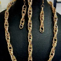 ست دستبندوگردنبندوگوشواره رنگ ثابت باقیمت استثنایی