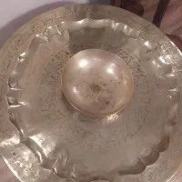 سینی برنجی خیلی قدیمی کار دست و جام