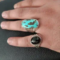 انگشتر فیروزه ناب پایه دستساز قدمت دار