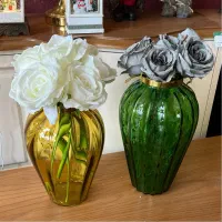 گلدان شیشه ای گل مصنوعی کادو هدیه روز مادر زن