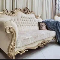 مبل تمام چوب گردو مدل افسون با فنر بندی