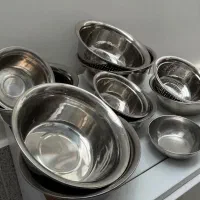 لگن و آبکش استیل در حد نو