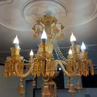 ۲ عدد لوستر باکارات رنگ کونیاکی کاملا نو.