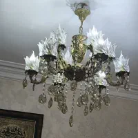 لوستر برنجی 12شعله وپنج شعله