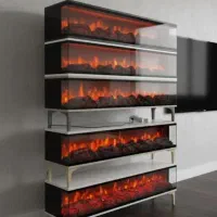 میز تلویزیون۳ بعدی رومی طرح  شومینه هیزم