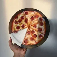 تابلوی نقاشی طرح پیتزا (ثبت سفارش از طریق پیامک)