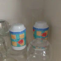 فنجان نلبکی طلایی نمکدان نمکدون  کوزه گل سرخی