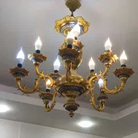 دو عدد لوستر آب طلا فلزی در حدنو