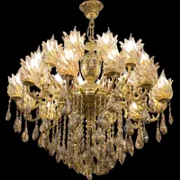 لوستر 28‌‌شعله برنجی ضمانت دار پرنور