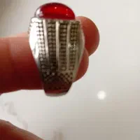 انگشتر یاقوت سرخ زیبا.انگشتر عقیق یمن کهنه.